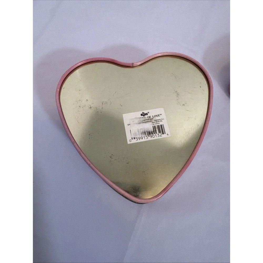 Vintage Heart Shaped Tins By Russ‎ 2 In Lot Memories Of Love Valentine